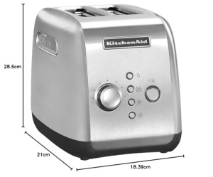 Toaster KitchenAid 5KMT221ESX Inox 2 Felii Functie Bagel - Img 2