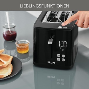 Toaster Krups KH641810 Smartn Light 7 trepte de rumenire Display digital Negru - Img 4