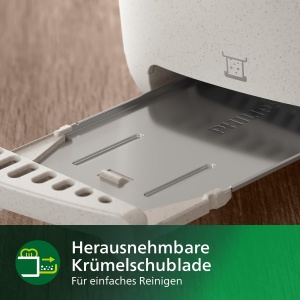 Toaster Philips Eco Conscious Edition HD264010, 2 felii, 8 trepte, alb mat - Img 5