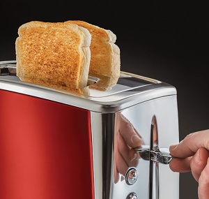 Toaster Russell Hobbs Luna 2 felii, inox, rosu, 1550W - Img 3