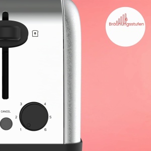 Toaster Solac YeYe 1400 W, 6 nivele de rumenire, 2 fante extra lungi - Img 4