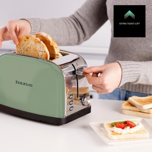 Toaster Taurus Vintage II, 950W, 2 fante, Verde masliniu - Img 6