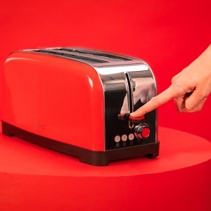 Toaster vertical Cecotec Toastin Time 1500, 1500 W, 2 fante, rosu - Img 5