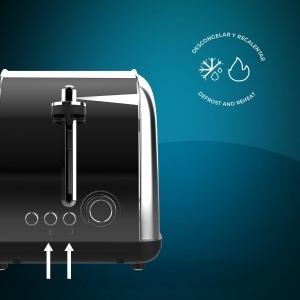 Toaster vertical Cecotec Toastin Time 850 Inox Lite 850W 2 felii fante largi 38 cm functie dezghetare - Img 11