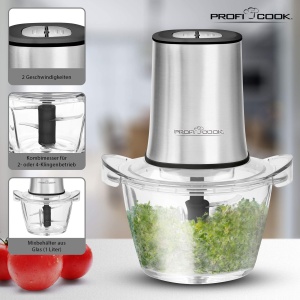 Tocator electric ProfiCook PC-MZ 1150, 1L, 400W, 2 viteze, functie zdrobire gheata - Img 3