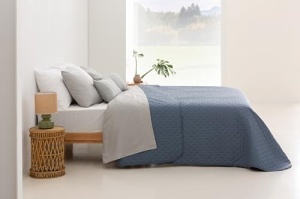 Todocama Cuvertura de pat cu model de stele 100 microfibra 180x260 cm Blaugri - Img 2