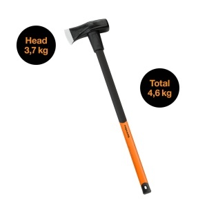 Topor si ciocan Fiskars X46, 2 in 1, lama otel intarit, greutate 4.6 kg, negruportocaliu - Img 2