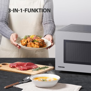 Toshiba MW2-MG20PF(SL) Cuptor cu microunde cu functie de gratar crocant si gatit combinat, 5 niveluri de putere, putere gratar de 1000 W, argintiu - Img 3