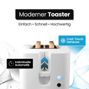 Toster Clatronic TA 3801, 2 felii, 650 W, alb - Img 4