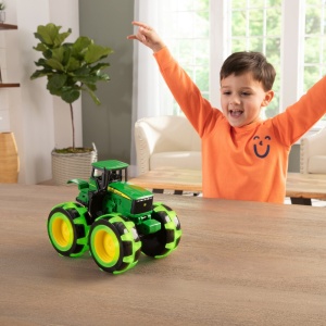 Tractor John Deere Monster Treads cu roti luminoase, verde - Img 3