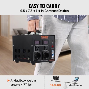 Transformator VEVOR SV-2000VA 2000W cu 4 prize si USB - Img 6