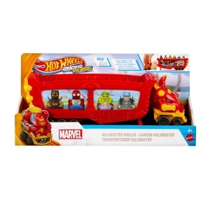Transportator Hot Wheels Marvel Hulkbuster pentru 10 masini, design Iron Man - Img 6