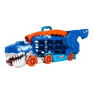 Transportor Hot Wheels City Ultimativ cu T-Rex, 2 masini incluse, pentru peste 20 de masini - Img 8