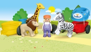 Tren de Jucarie PLAYMOBIL JUNIOR 72084 cu 4 Vagoane si Figurina, Colorat - Img 3
