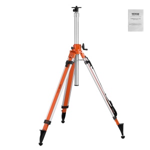 Trepied de constructie VEVOR, suport filetat 5/8"-11, reglabil pe inaltime 1145-2905 mm, trepied de topografie robust, cu nivela cu bula de aer si limitator de difuzie, picioare antiderapante, pentru lasere si dispozitive de nivelare - Img 9