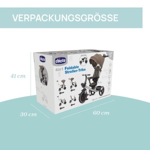 Tricicleta Chicco 4in1, pentru 6 luni - 4 ani, cu roti din cauciuc, usor de pliat - Img 7