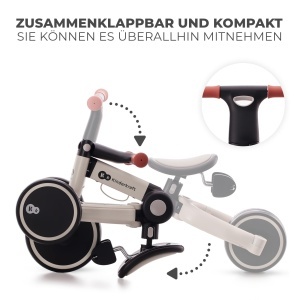 Tricicleta Kinderkraft 4TRIKE 3 in 1, pentru copii 1-5 ani, gri - Img 5
