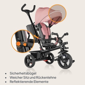 Tricicleta LIONELO Haari 2in1 cu Maner Reglabil, pentru 18 luni - 25 kg - Img 6