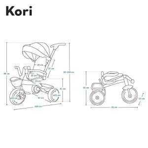 Tricicleta Lionelo Kori pentru copii 15-5 ani cadru din magneziu roti din PU scaun rotativ - Img 10