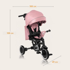 Tricicleta Lionelo Tris Plus pentru copii, ajustabila, cu roti mari, 9 luni - 5 ani - Img 9