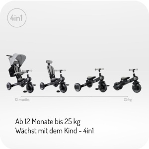 Tricicleta MoMi SOLIVIA, 4 in 1, pliabila, pentru copii de la 1 an, capacitate 25kg - Img 5