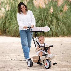 Tricicleta Smoby Baby Balade 3-in-1 Bej - Cadru metalic, scaun cu centura de siguranta - Img 4