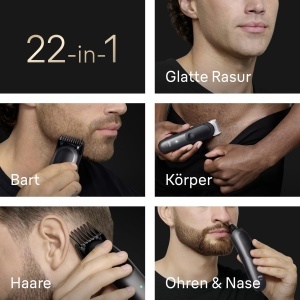 Trimmer Braun Multigroom All-in-One Series 9, 22-in-1, 14 lungimi, gri - Img 3