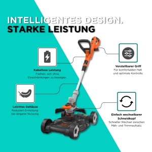 Trimmer de gradina BLACKDECKER STC1820CM-QW, 18V, 3-in-1, Usor, Fara Cablu - Img 3