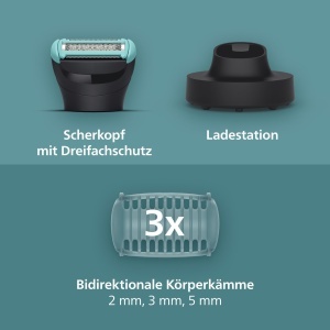 Trimmer electric Philips Bodygroom Series 5000 BG548530 100 rezistent la apa autonomie 100 min piepteni bidirectionali - Img 3