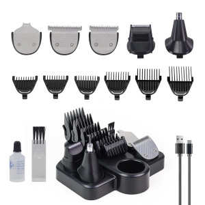 Trimmer multifunctional Beper P304CAP050, 12 accesorii, lame din otel, LED, USB-C - Img 3