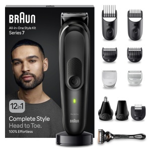 Trimmer Multifunctional Braun MGK7460, 12-in-1, Negru, 100 min autonomie - Img 1