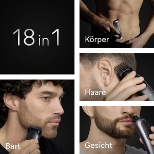 Trimmer multifunctional Braun Multigroom Series 7, 18-in-1, gri, 120 minute autonomie - Img 3