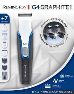 Trimmer multifunctional Remington Graphit G4 4 capete schimbabile Autoascutire - Img 2