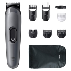 Trimmer pentru Barbati Braun Multigroom All-in-One Series 3, 8-in-1, 50 min autonomie, Gri - Img 6