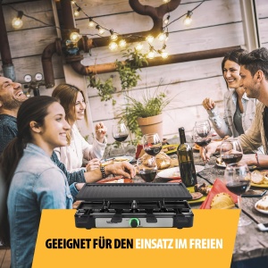 Tristar Raclette - 8 persoane - Suprafata de gatit 42 x 23 cm - Termostat reglabil cu inel de lumina - 1400 W - Negru - RA-2746 - Img 6