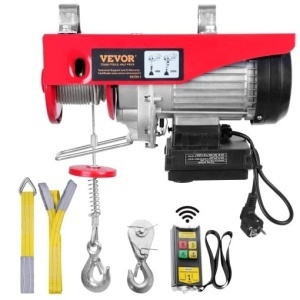 Troliu electric VEVOR 500 kg pana la 1000 kg Inaltime de ridicare 12 m Cablu de sarma Motor de ridicare Troliu 1600 W Scripete cu motor de cupru 10 m / min Palan de viteza de ridicare cu telecomanda fara fir Cablu de ridicare Palan cu lant