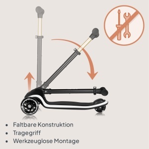 Trotineta pentru copii Lionelo Mey, 3 roti, LED, 50 kg, ajustabila - Img 5