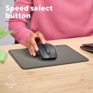 Trust Sura Mouse Wireless pentru laptop/PC/Mac, 800-1200 DPI, 6 butoane, raza de actiune wireless de 10 metri, senzor optic, micro receptor USB, mouse wireless pentru dreptaci, Windows Dell MacBook, negru - Img 4