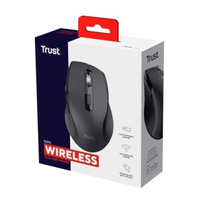 Trust Sura Mouse Wireless pentru laptop/PC/Mac, 800-1200 DPI, 6 butoane, raza de actiune wireless de 10 metri, senzor optic, micro receptor USB, mouse wireless pentru dreptaci, Windows Dell MacBook, negru - Img 14