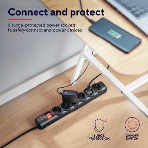 Trust Surge Guard Protector de supratensiune cu 6 porturi Negru - Img 2