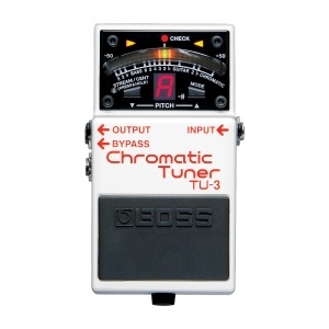 Tuner cromatic BOSS TU-3 pentru chitara si bas, robust, usor de utilizat