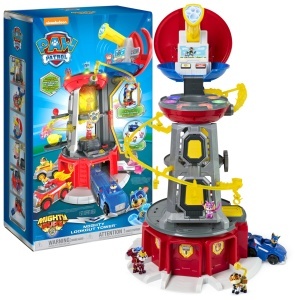 Turn de Observatie Paw Patrol Mighty Lookout, 84cm, cu 4 Figurine si Efecte Luminoase