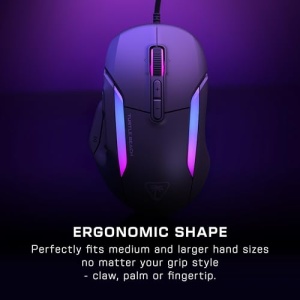 Turtle Beach Kone II - Mouse ergonomic pentru jocuri RGB, senzor optic 26K DPI, comutatoare optice Click Life 100M, 23 de functii programabile, rotita de derulare 4D, negru - Img 3