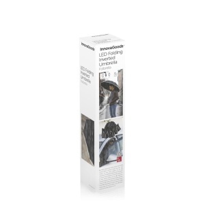 Umbrela Faltabila InnovaGoods cu LED, NegruGri, Design Inversat - Img 7