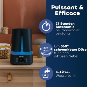 Umidificator BEABA Zen Air 4L 27 ore autonomie lumini de noapte albastru - Img 3