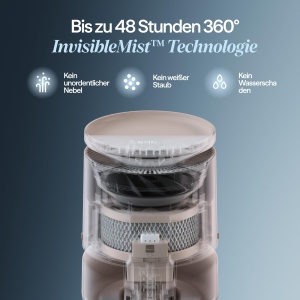 Umidificator de aer Blueair DreamWell, 48h, fara ceata, tehnologie InvisibleMist, bej - Img 4