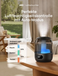 Umidificator Dreo cu ultrasunete 3L functie aromaterapie ideal pentru dormitor si camere de copii - Img 2