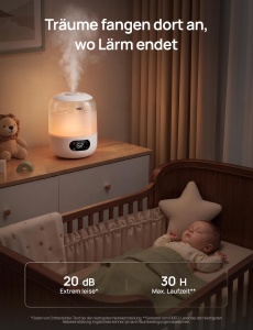 Umidificator DREO cu Wi-Fi, 3L, 30 ore autonomie, lumina RGB - Img 4