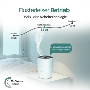 Umidificator EMERIO cu filtru de apa detasabil, 5.5L, 3 viteze, 35dB - Img 2