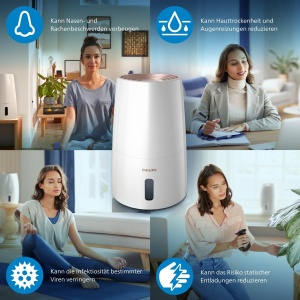 Umidificator Philips Serie 3000, 300 mlh, 3L, Alb - Img 7